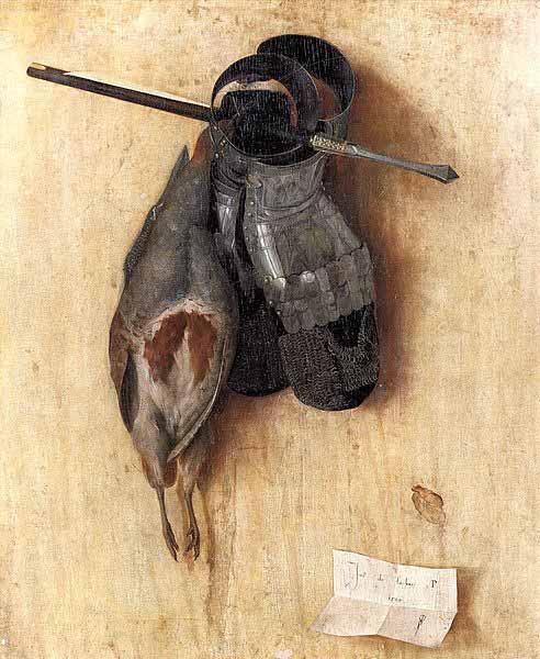 Jacopo de Barbari Still-Life with Partridge and Iron Gloves oil painting image
